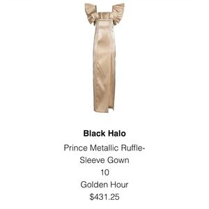 Black Halo Prince Metallic Ruffle Maxi Dress